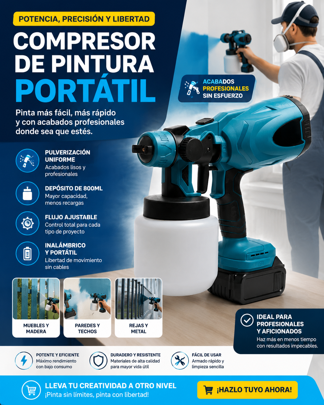 Compresor de pintura portátil.